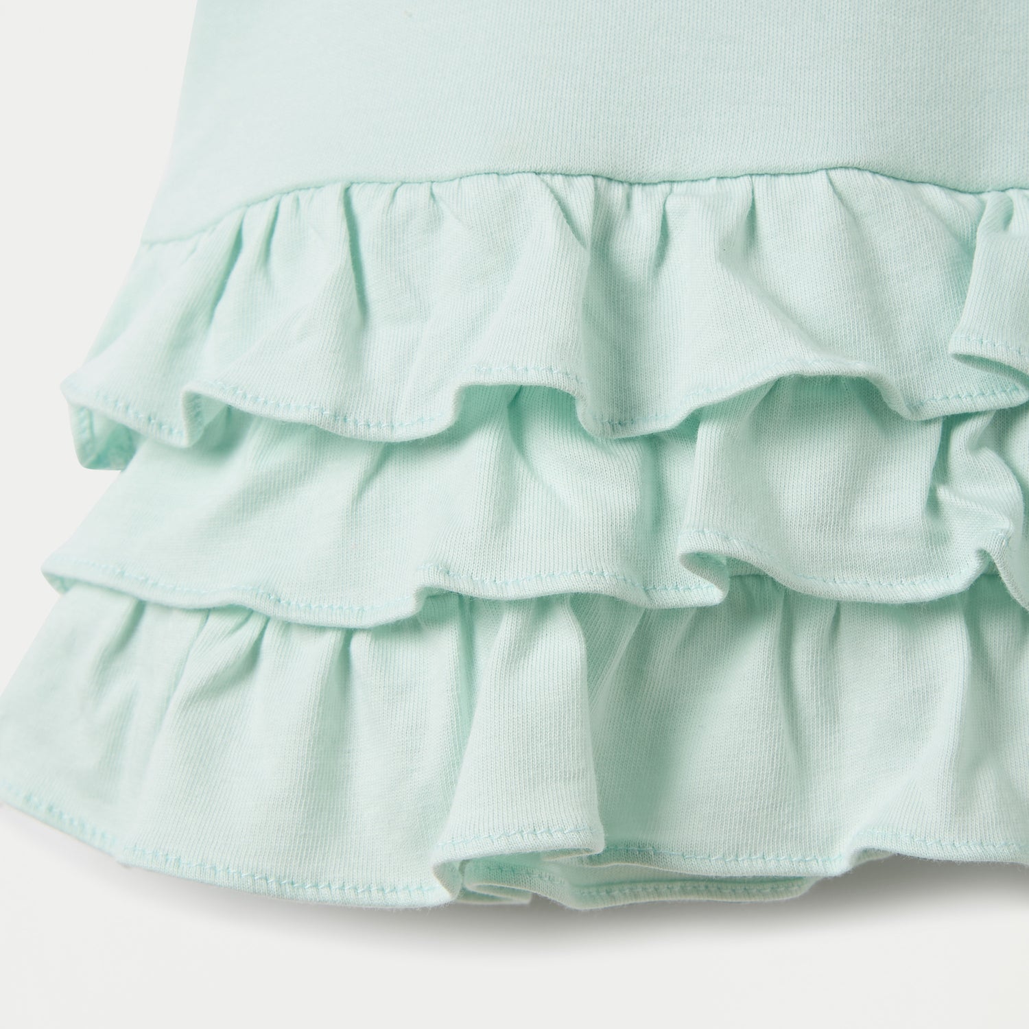 Juniors Heart Embroidered Polo Dress with Frill Detail and Short Sleeves