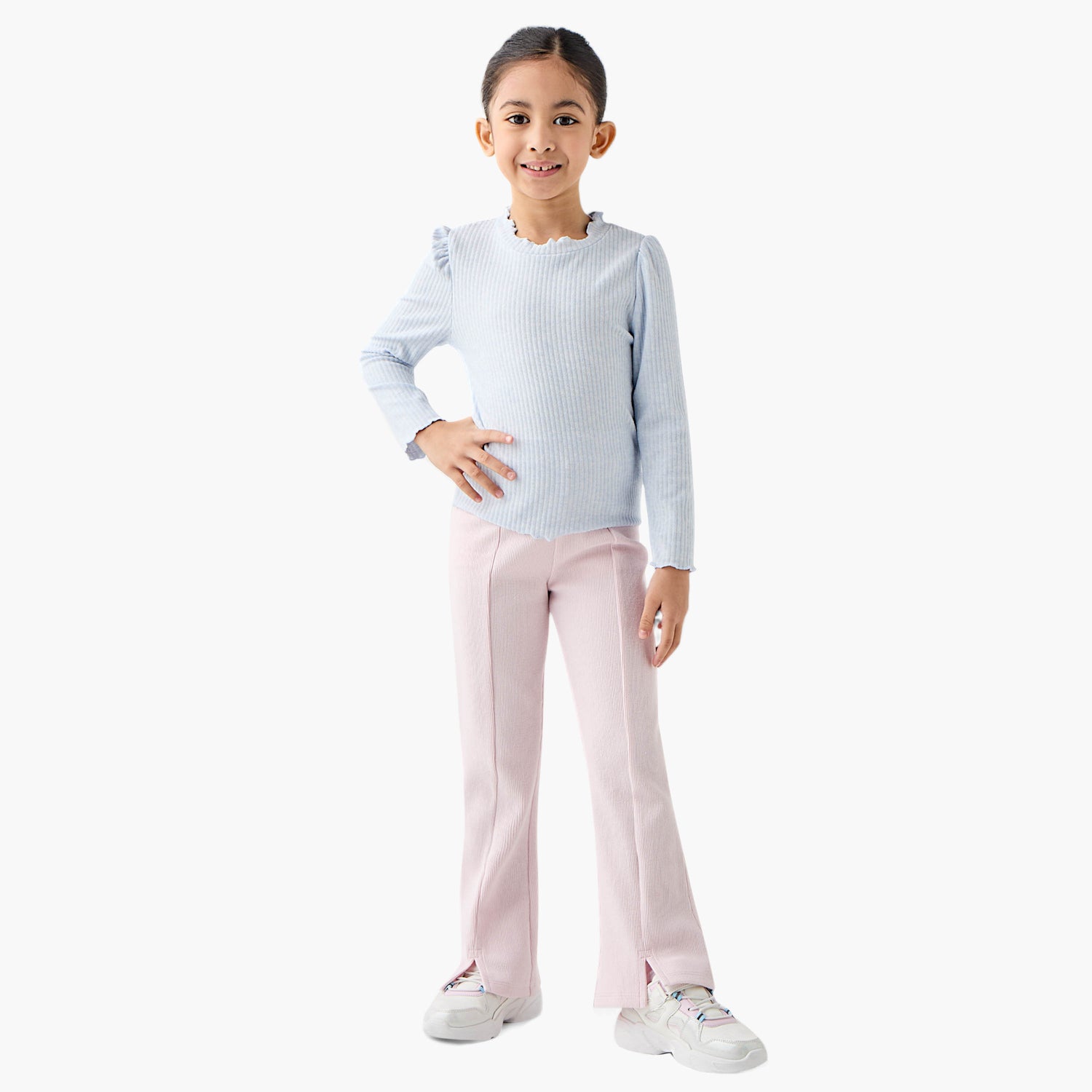 Juniors Ribbed T-shirt with Long Sleeves - Set of 2