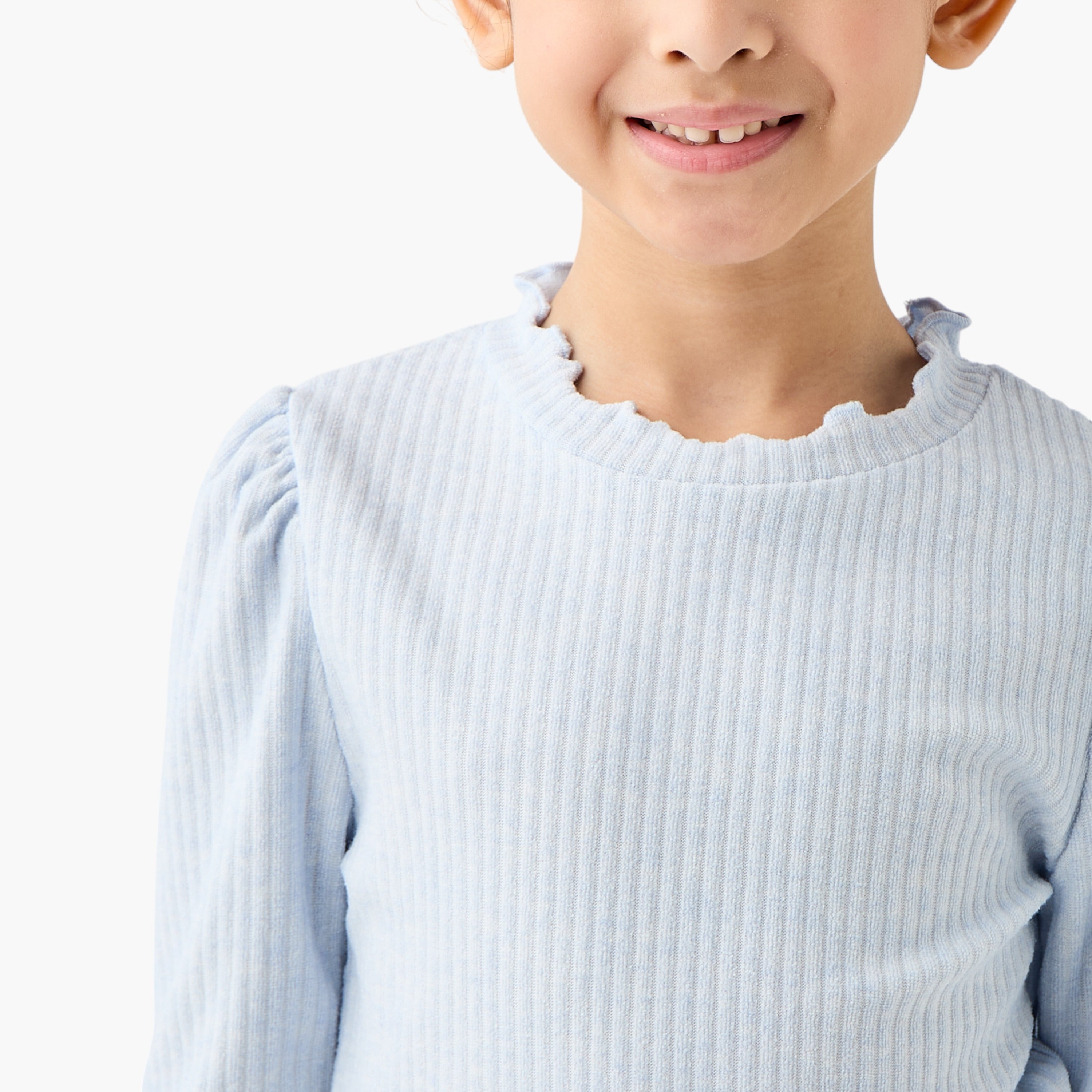 Juniors Ribbed T-shirt with Long Sleeves - Set of 2