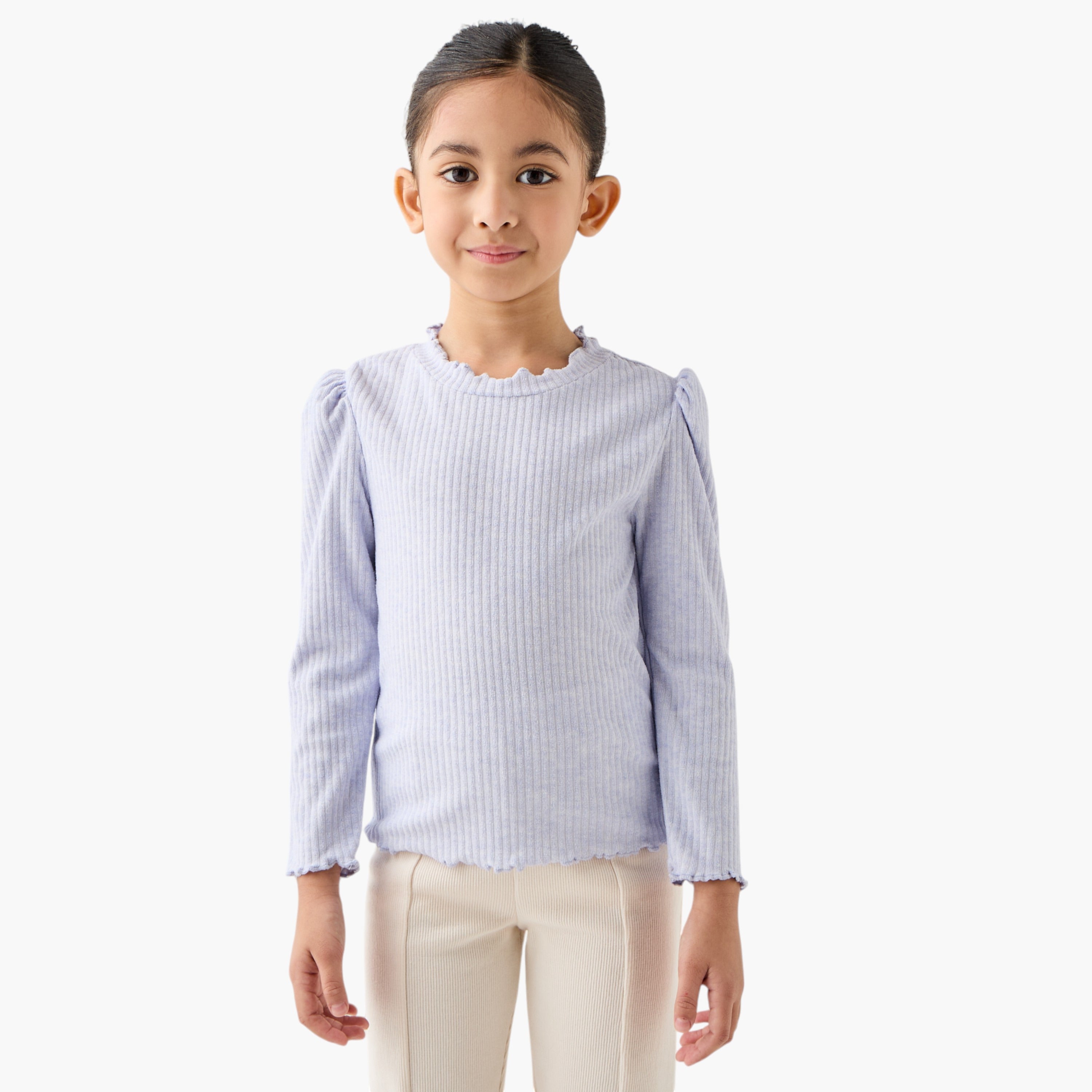 Juniors Ribbed T-shirt with Long Sleeves - Set of 2