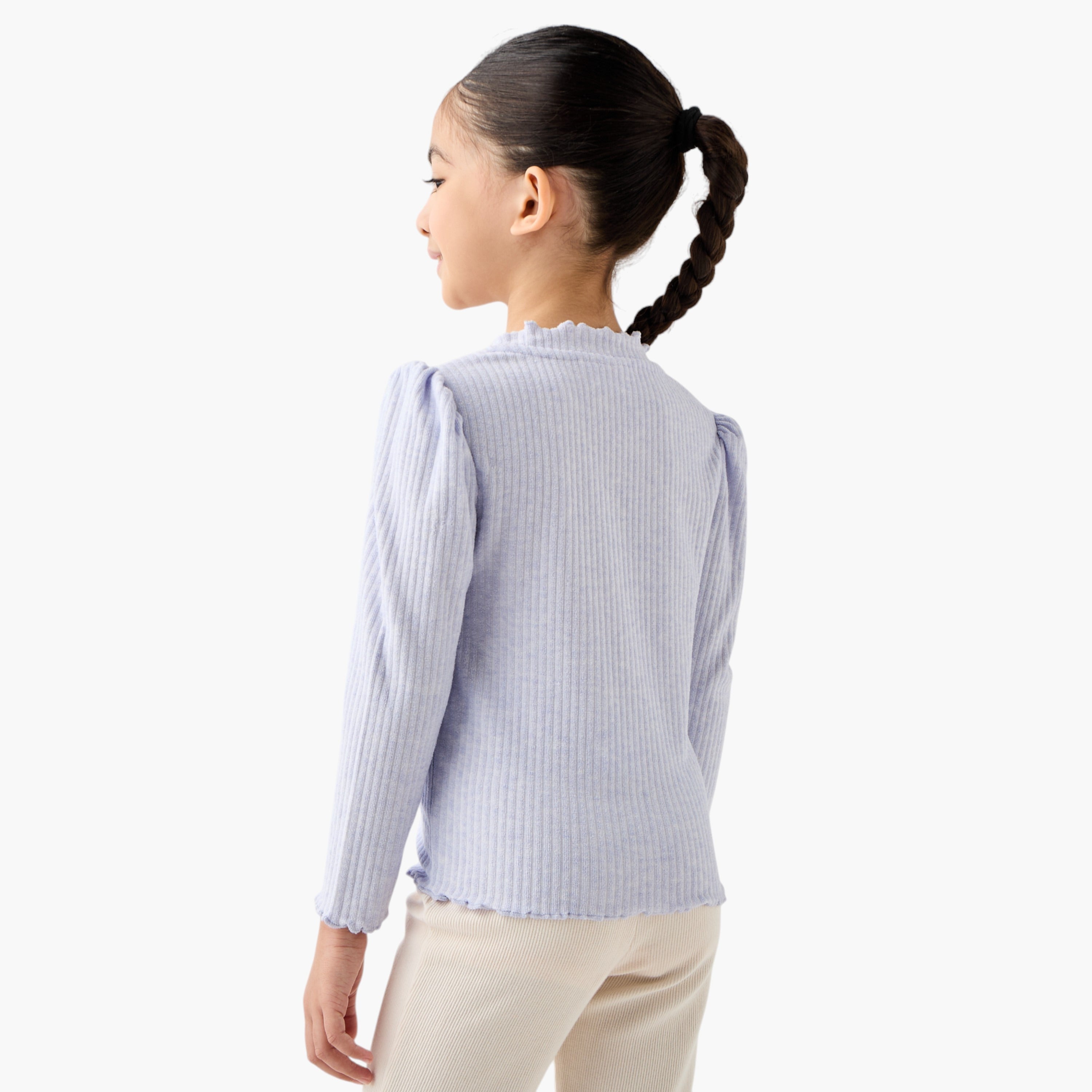Juniors Ribbed T-shirt with Long Sleeves - Set of 2