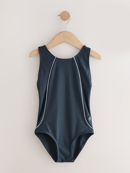 Navy Blue Racerback Swimsuit (3-16yrs)