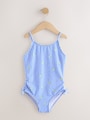 Blue/White Gingham Lemon Strappy Ruched Swimsuit (3-16yrs) - Size 3 Years (98cm)