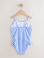 Blue/White Gingham Lemon Strappy Ruched Swimsuit (3-16yrs) - Size 3 Years (98cm)