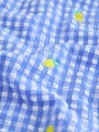 Blue/White Gingham Lemon Strappy Ruched Swimsuit (3-16yrs) - Size 3 Years (98cm)