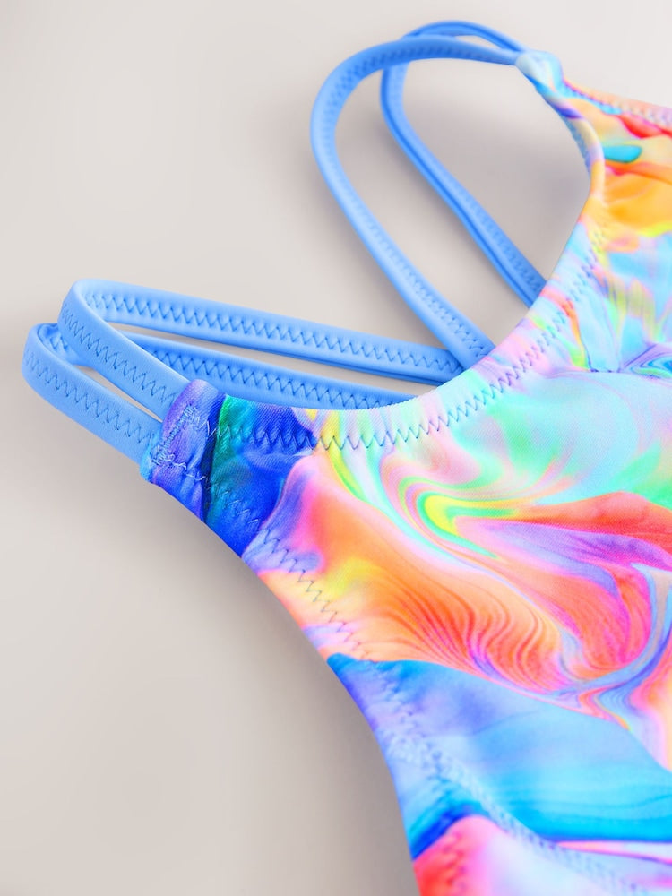 Blue Swirl Double Strap Swimsuit (3-16yrs) - Size 3 Years (98cm)