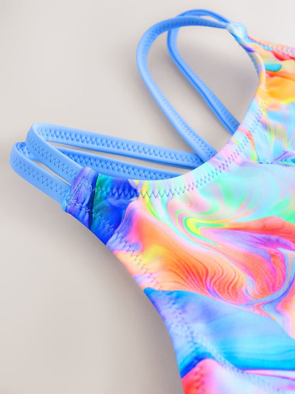 Blue Swirl Double Strap Swimsuit (3-16yrs) - Size 3 Years (98cm)