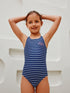 Navy Stripe Double Strap Swimsuit (3-16yrs) - Size 3 Years (98cm) - Navy Stripe Double Strap