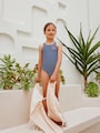 Navy Stripe Double Strap Swimsuit (3-16yrs) - Size 3 Years (98cm)