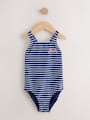 Navy Stripe Double Strap Swimsuit (3-16yrs) - Size 3 Years (98cm)
