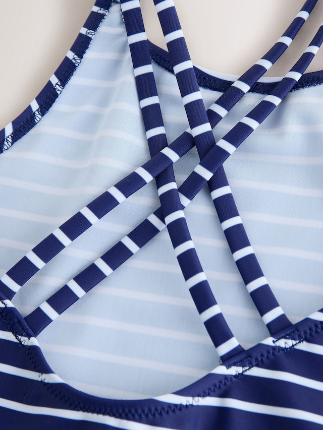 Navy Stripe Double Strap Swimsuit (3-16yrs) - Size 3 Years (98cm)