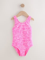 Pink Zebra Crinkle Swimsuit (3-16yrs) - Size 3 Years (98cm)