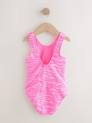 Pink Zebra Crinkle Swimsuit (3-16yrs) - Size 3 Years (98cm)