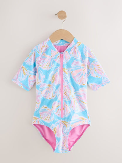 Blue Shell Short Sleeved Sunsafe Swimsuit (3mths-16yrs) - Size 3-6 Months (62-68cm)