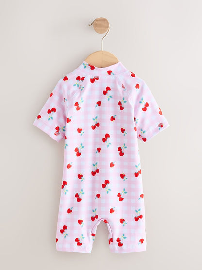 Pink Cherry Gingham Sunsafe Swimsuit (3mths-10yrs)