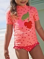 Pink/ Red Cherry Short Sleeved Sunsafe Swim Set (3mths-10yrs) - Size 3-6 Months (62-68cm)