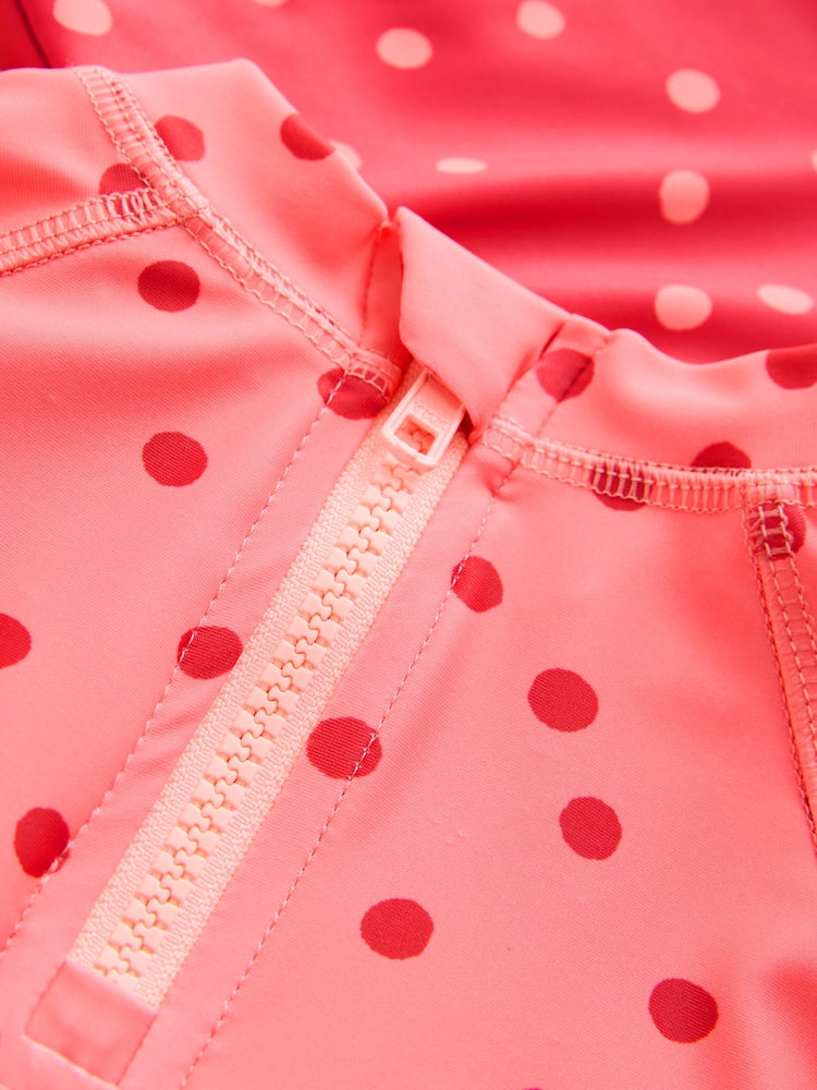 Pink/ Red Cherry Short Sleeved Sunsafe Swim Set (3mths-10yrs) - Size 3-6 Months (62-68cm)