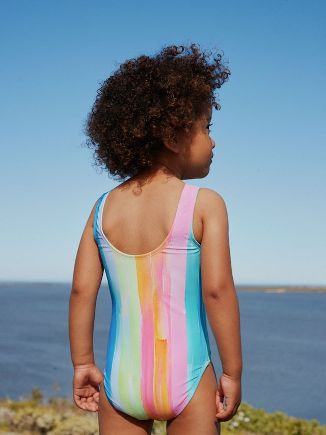 Rainbow Stripe Swimsuit (3mths-10yrs) - Size 3-6 Months (62-68cm)