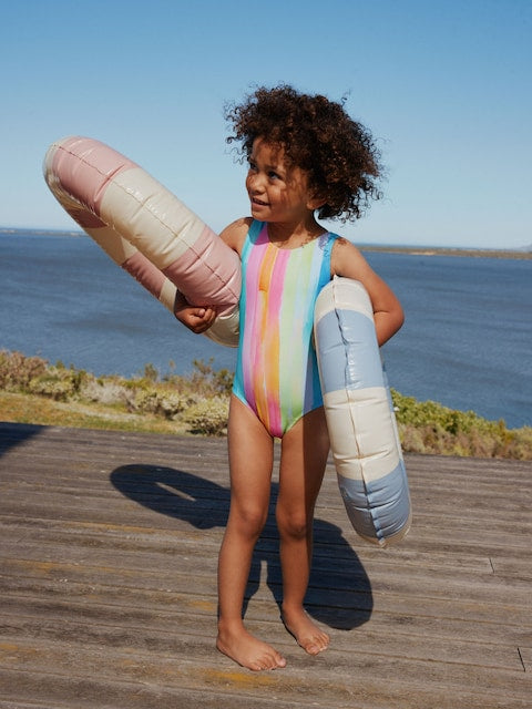 Rainbow Stripe Swimsuit (3mths-10yrs) - Size 3-6 Months (62-68cm)