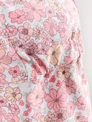 Coral Pink Ditsy Floral Print Swim Legionnaire Hat (3mths-10yrs) - Size 3-9 Months (62-74cm)