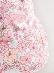 Coral Pink Ditsy Floral Print Swim Legionnaire Hat (3mths-10yrs) - Size 3-9 Months (62-74cm)