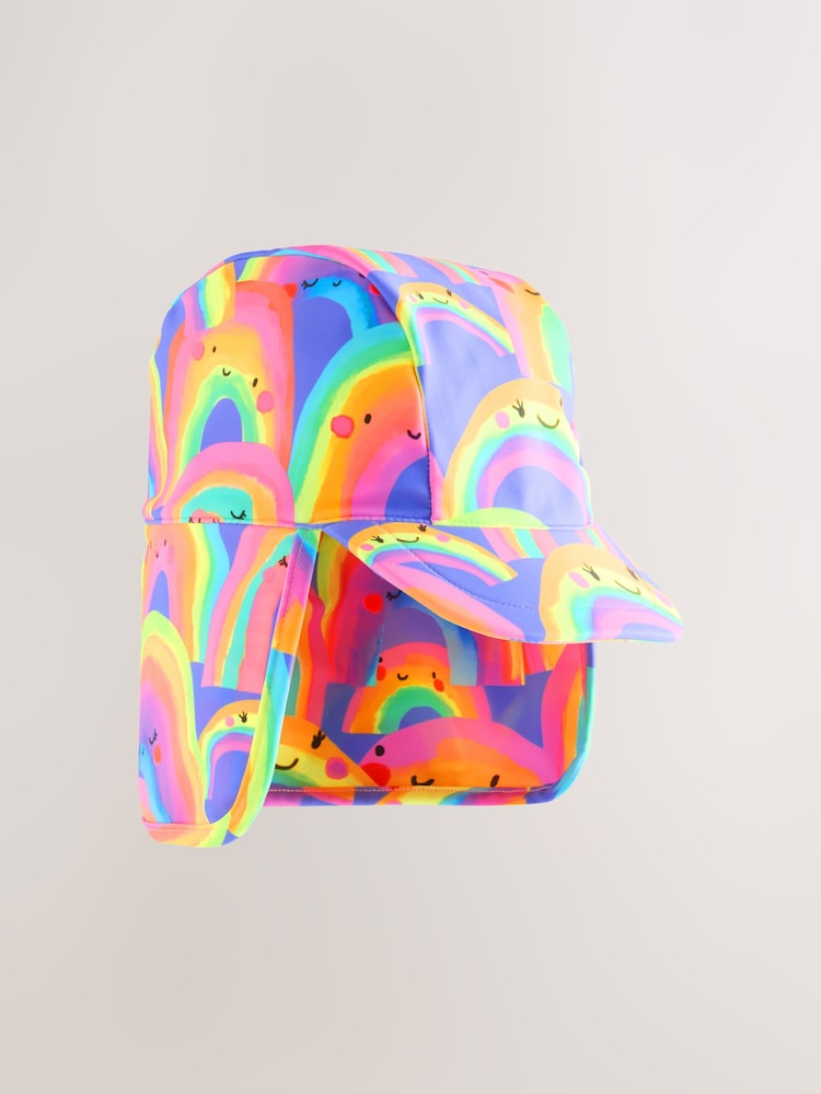 Purple Rainbow Swim Legionnaire Hat (3mths-10yrs)