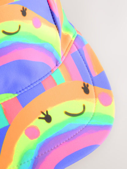 Purple Rainbow Swim Legionnaire Hat (3mths-10yrs) - Size 3-9 Months (62-74cm)