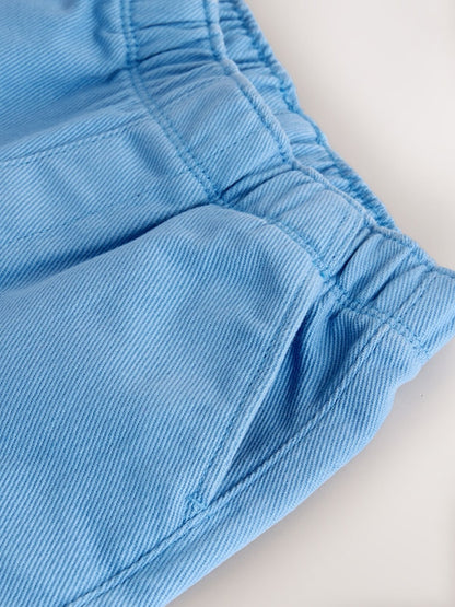 Blue Pull On Wide Trousers (3mths-7yrs)