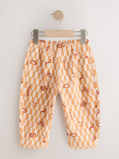 Orange Checkerboard Barrel Pull On