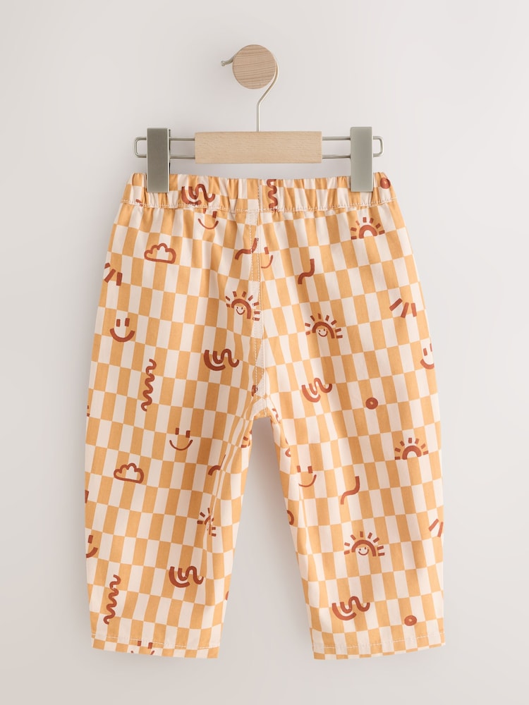 Orange Checkerboard Barrel Pull On