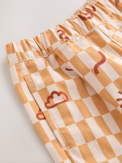 Orange Checkerboard Barrel Pull On