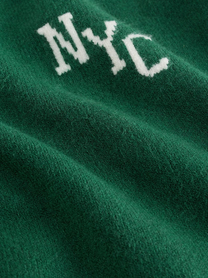 Dark Green NYC Knitted Crew Neck Jumper and Joggers Set (3mths-7yrs)