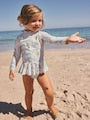 Blue/White Bow Sunsafe Swim Set (3mths-7yrs) - Size 3-6 Months (62-68cm)