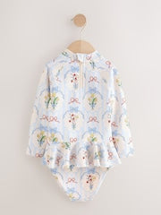 Blue/White Bow Sunsafe Swim Set (3mths-7yrs) - Size 3-6 Months (62-68cm)