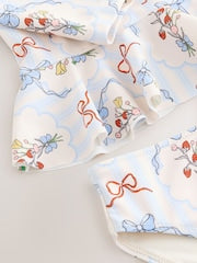Blue/White Bow Sunsafe Swim Set (3mths-7yrs) - Size 3-6 Months (62-68cm)