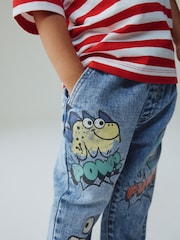 Mid Blue Denim Loose Fit Jeans (3mths-7yrs) - Size 3-6 Months (62-68cm)