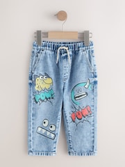Mid Blue Denim Loose Fit Jeans (3mths-7yrs) - Size 3-6 Months (62-68cm)