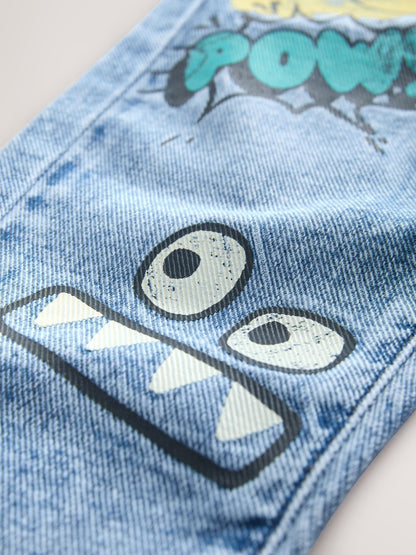Mid Blue Denim Loose Fit Jeans (3mths-7yrs) - Size 3-6 Months (62-68cm)