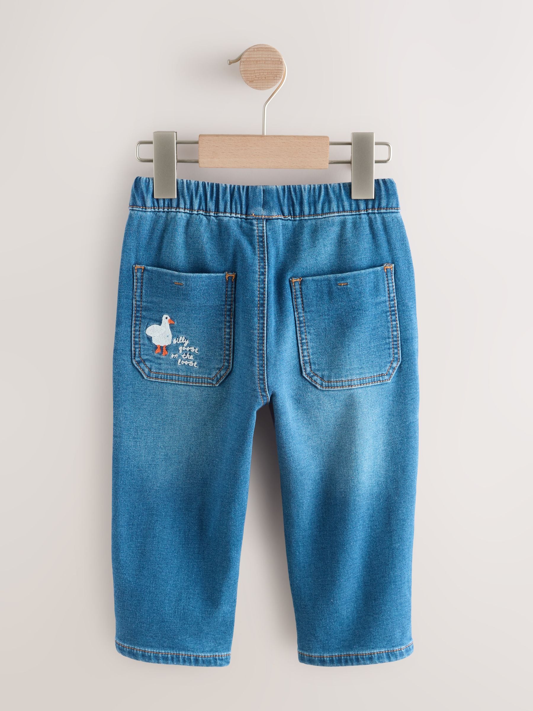 Mid Blue Farm Character Loose Fit Jeans (3mths-7yrs) - Size 3-6 Months (62-68cm)