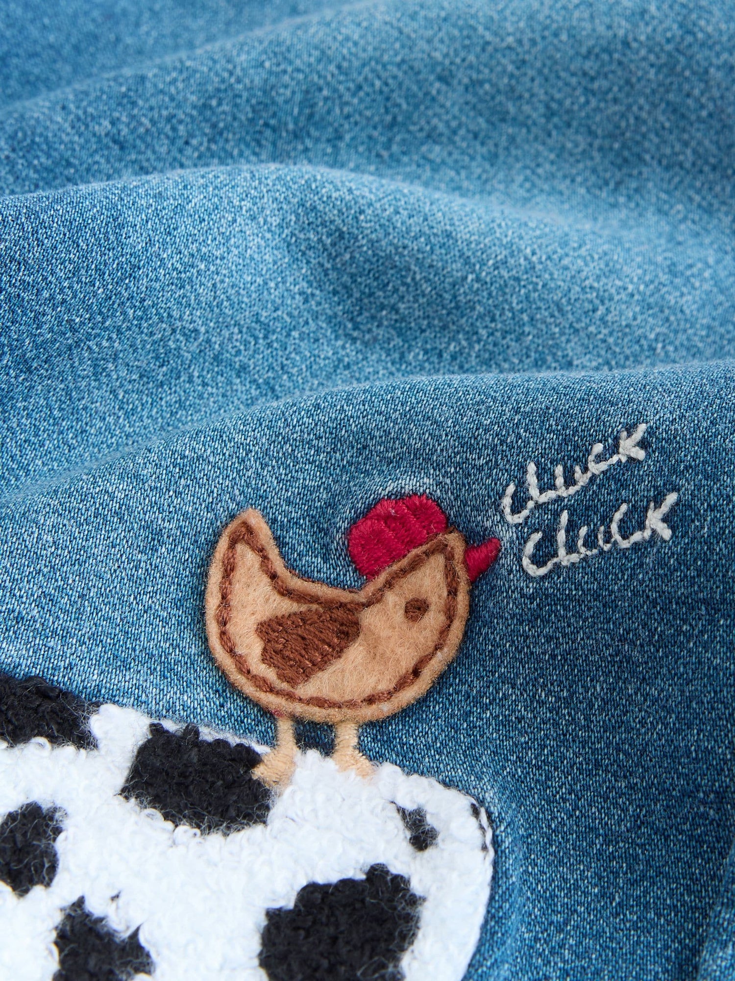 Mid Blue Farm Character Loose Fit Jeans (3mths-7yrs) - Size 3-6 Months (62-68cm)
