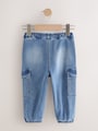 Mid Blue Comfort Stretch Wide Cargo Jeans (3mths-7yrs) - Size 3-6 Months (62-68cm)