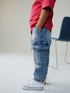 Mid Blue Comfort Stretch Wide Cargo Jeans (3mths-7yrs) - Size 3-6 Months (62-68cm) - Default 1