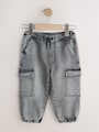 Grey Comfort Stretch Wide Cargo Jeans (3mths-7yrs) - Size 3-6 Months (62-68cm)