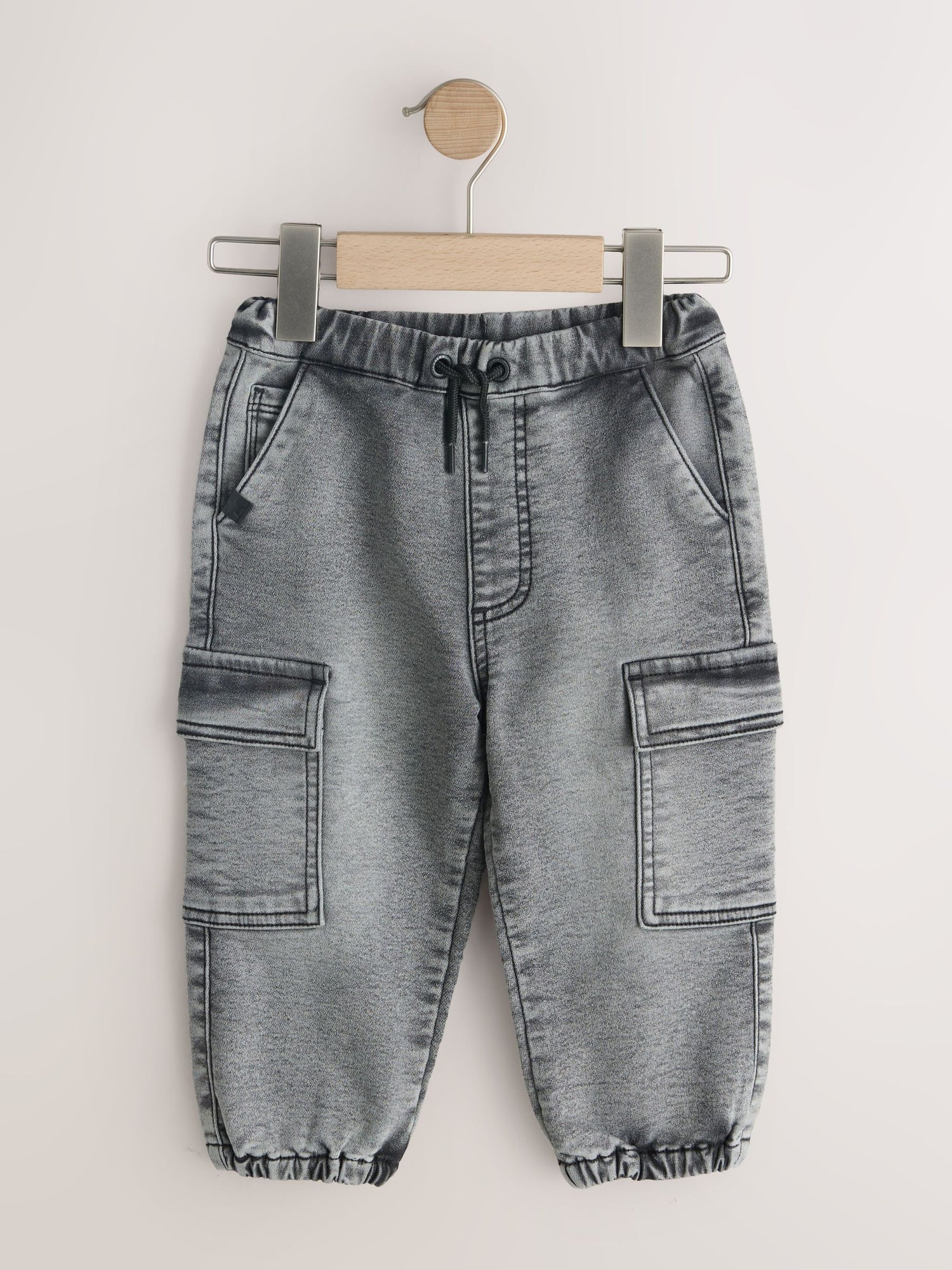 Grey Comfort Stretch Wide Cargo Jeans (3mths-7yrs) - Size 3-6 Months (62-68cm)