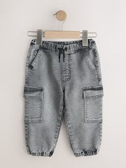 Grey Comfort Stretch Wide Cargo Jeans (3mths-7yrs) - Size 3-6 Months (62-68cm)