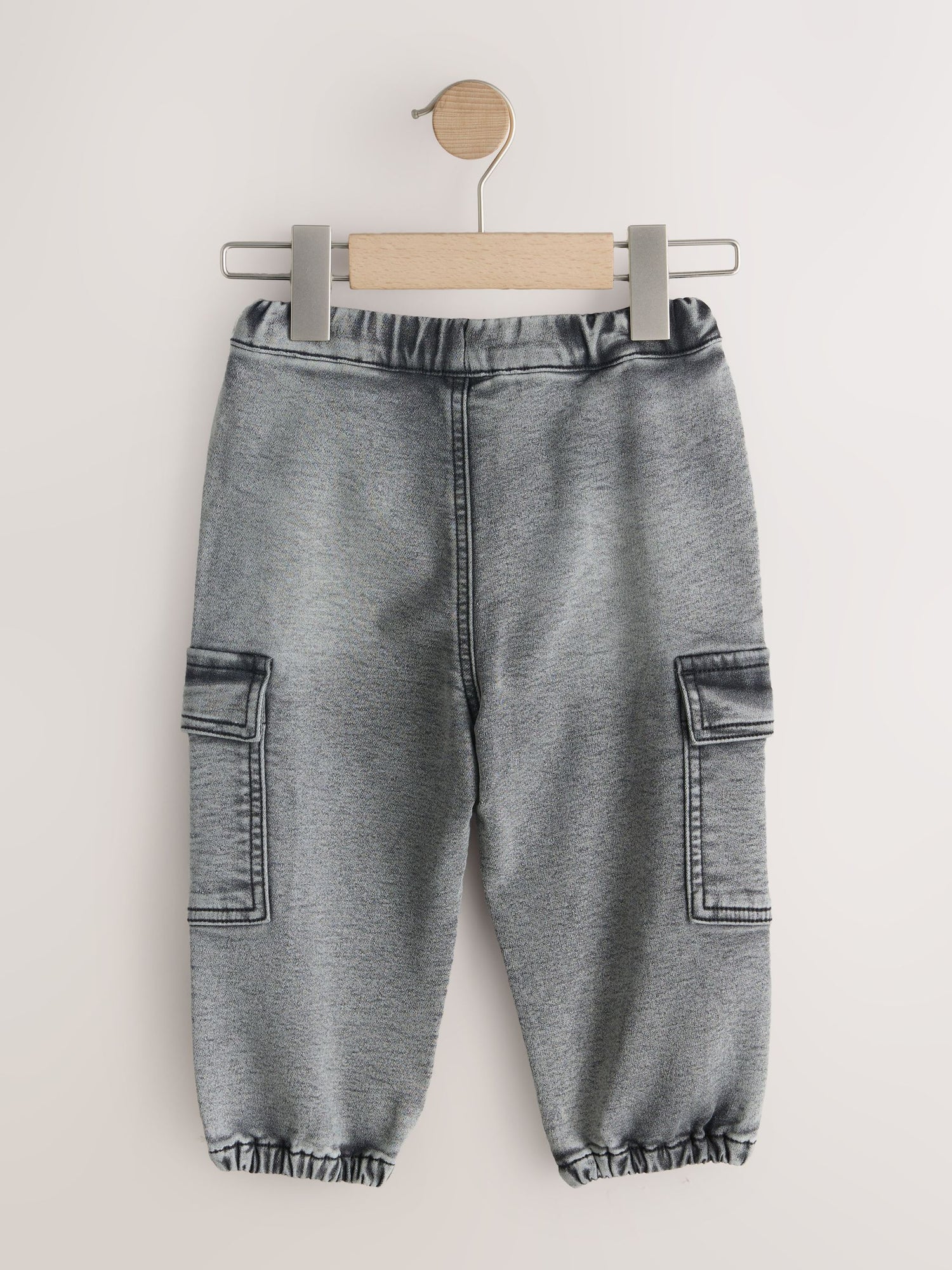 Grey Comfort Stretch Wide Cargo Jeans (3mths-7yrs) - Size 3-6 Months (62-68cm)