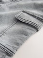 Grey Comfort Stretch Wide Cargo Jeans (3mths-7yrs) - Size 3-6 Months (62-68cm)