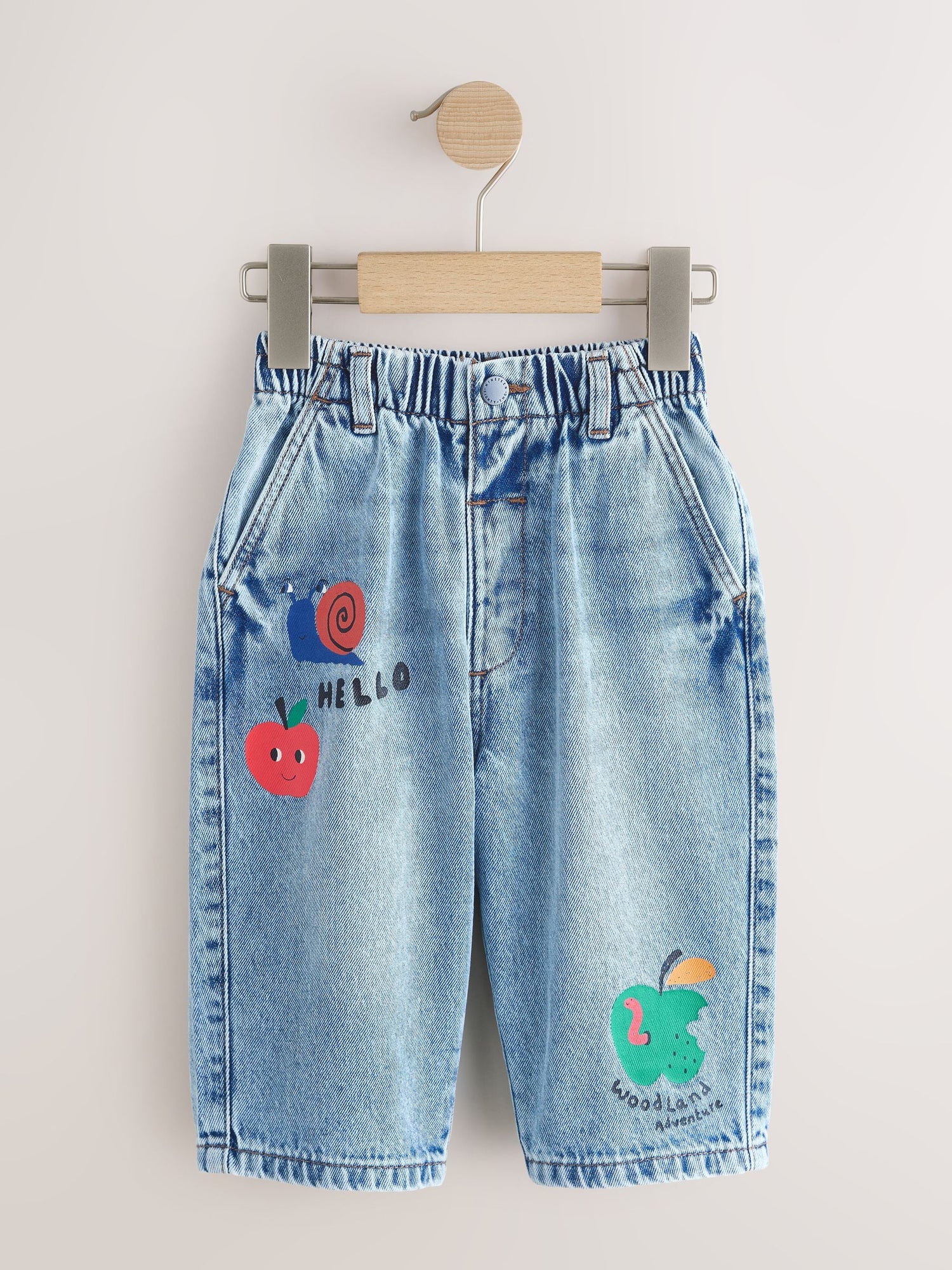 Mid Blue Woodland Character Wide Fit Jeans (3mths-7yrs) - Size 3-6 Months (62-68cm)