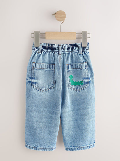 Mid Blue Woodland Character Wide Fit Jeans (3mths-7yrs) - Size 3-6 Months (62-68cm)