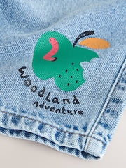Mid Blue Woodland Character Wide Fit Jeans (3mths-7yrs) - Size 3-6 Months (62-68cm)